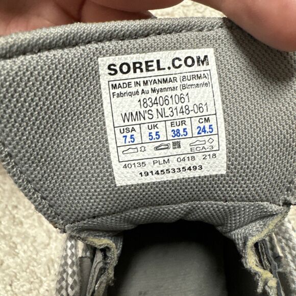 Sorel Out N About Duck Boots Womens Size 7.5 Waterproof Silver / Grey Gray - Picture 7 of 8